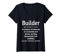 Femme Bâtisseur Amusant T-Shirt avec Col en V