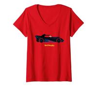 Femme Batman (1989) The Batmobile Drawing T-Shirt avec Col en V