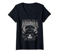 Femme Batman Absolute Gotham City Metal T-Shirt avec Col en V