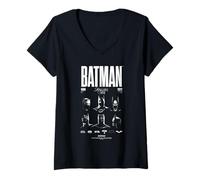 Femme Batman Face of a Hero Through The Years T-Shirt avec Col en V