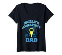 Femme Batman Father's Day World's Greatest Dad T-Shirt avec Col en V