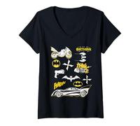 Femme Batman Icons and Gadgets T-Shirt avec Col en V