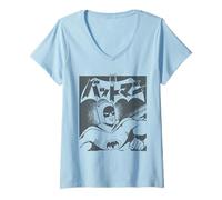 Femme Batman Kanji Logo Square T-Shirt avec Col en V