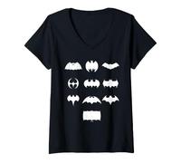 Femme Batman Logo Evolution T-Shirt avec Col en V