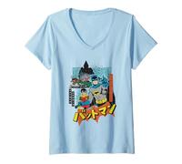 Femme Batman Robin Kanji Dynamic Duo T-Shirt avec Col en V