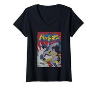 Femme Batman Robin Kanji Run Red Burst T-Shirt avec Col en V