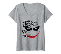 Femme Batman The Dark Knight Joker Jokes on You T-Shirt avec Col en V