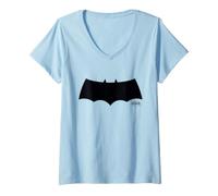 Femme Batman The Dark Knight Returns Black Logo T-Shirt avec Col en V