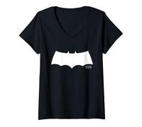 Femme Batman The Dark Knight Returns White Logo T-Shirt avec Col en V