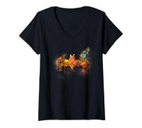 Femme Batman Vibrant Logo T-Shirt avec Col en V