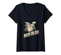 Femme Battre en 3D T-Shirt avec Col en V