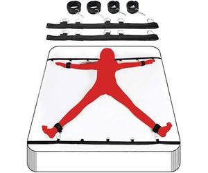 Femme bḍŠM Kits de Ḅọṇḍạgẹ Mènọttes Šèx Lit,Retenue du Cou au Poignet avec Chaîne Traction, Réglables Mènọttes Érọtiquẹ et Collier Šèx Toys pour Ạḍụlte Cọuplè Jeu de Rôle Play D26-P27