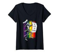 Femme Be Gay, Do Crime! | Drapeau Arc-en-Ciel LGBTQ Meme T-Shirt avec Col en V