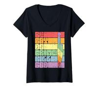 Femme Be Gay Do Crime Kill God T-Shirt avec Col en V