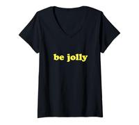 Femme Be Jolly Noël joyeuses T-Shirt avec Col en V