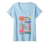 Femme Be Kind Folk Art Swedish Mid Century Vibes Enfants Filles Femmes T-Shirt avec Col en V