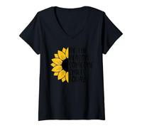 Femme Be The Reason Someone Smiles Today Tournesol Inspiration T-Shirt avec Col en V