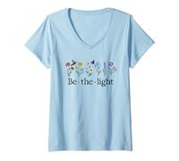 Femme Be thy Light Matthew 5:14 Christian Bible Verse Scripture T-Shirt avec Col en V