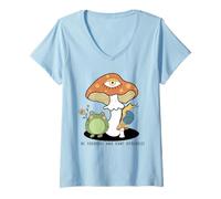 Femme Be Yourself Don't Apologize Cottagecore Frog T-Shirt avec Col en V