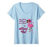 Femme Be Yourself - Pourquoi s'intégrer Lorsque Vous donniez Le Pouvoir au Flamant Rose T-Shirt avec Col en V