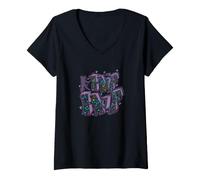 Femme Beats et Pauses Hip Hop T-Shirt avec Col en V