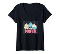 Femme Beau Discours de Mafia de Muffins pour Adultes et Enfants T-Shirt avec Col en V