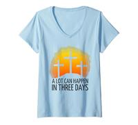 Femme Beaucoup de Choses Peuvent Arriver en 3 Jours T-Shirt avec Col en V