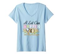 Femme Beaucoup de Choses Peuvent se Passer en 3 Jours Reto Vintage Christian Easter Day T-Shirt avec Col en V