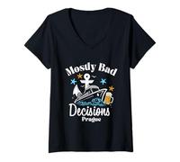 Femme Beaucoup de Mauvaises décisions Pendant Les Vacances de Printemps à Prague T-Shirt avec Col en V