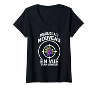 Femme Beaujolais Nouveau en Vue Team Gouteur - Humour Fête du Vin T-Shirt avec Col en V