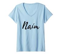Femme Beautiful Handwriting Font Naim Calligraphy T-Shirt avec Col en V
