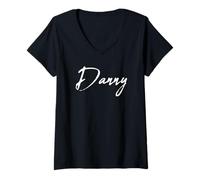 Femme Beautiful Handwritten Font Danny Calligraphy T-Shirt avec Col en V