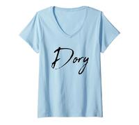 Femme Beautiful Handwritten Font Dory Calligraphy T-Shirt avec Col en V