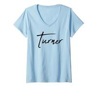 Femme Beautiful Handwritten Font Turner Calligraphy T-Shirt avec Col en V
