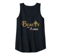 Femme Beauty for Ashes Écriture pour Femmes et Filles Croix dorée Motif Floral Débardeur