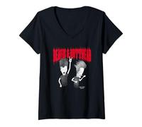 Femme Beavis and Butt-Head Heavy Metal Headbangers Funny Cartoon T-Shirt avec Col en V