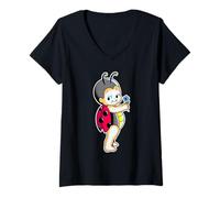 Femme Bébé Coccinelle Kewpie T-Shirt avec Col en V