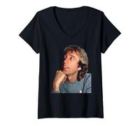 Femme Bee Gees Robin Gibb Night Fever par Virginia Turbett T-Shirt avec Col en V