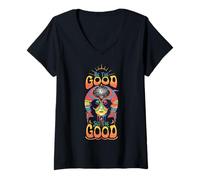 Femme Bee The Good - Graphique de Vision psychédélique T-Shirt avec Col en V
