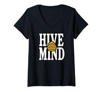 Femme Beekeeper Apiarist Hive Mind Honey Bees T-Shirt avec Col en V