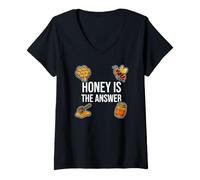 Femme Beekeeper Apiarist Honey is The Answer T-Shirt avec Col en V