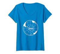 Femme Been There Drapeau de l'Antarctique Souvenir du Pôle Sud Touriste T-Shirt avec Col en V