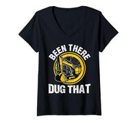 Femme Been There Dug That for a Construction Truck Driver T-Shirt avec Col en V