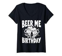 Femme Beer Me Its My Beer Birthday, Squad Party and Drinking Beer T-Shirt avec Col en V