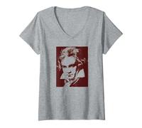 Femme Beethoven Classical Music Genius T-Shirt avec Col en V