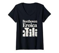 Femme Beethoven Eroica Classical Music Artwork T-Shirt avec Col en V