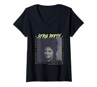 Femme Beetle Juice Lydia Deetz Strange Insolite T-Shirt avec Col en V