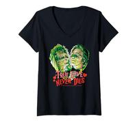 Femme Beetle Juice True Love ne Meurt jamais T-Shirt avec Col en V