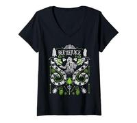 Femme Beetlejuice Double Worms T-Shirt avec Col en V
