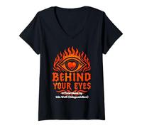 Femme Behind Your Eyes Musique Officielle Merch T-Shirt avec Col en V